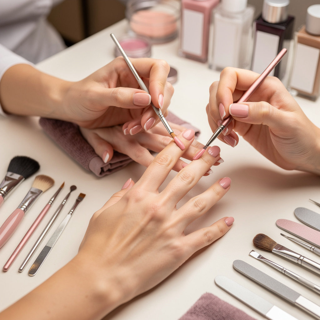 Crystal Beauty professional nail technicians providing expert manicure services in Fargo, ND